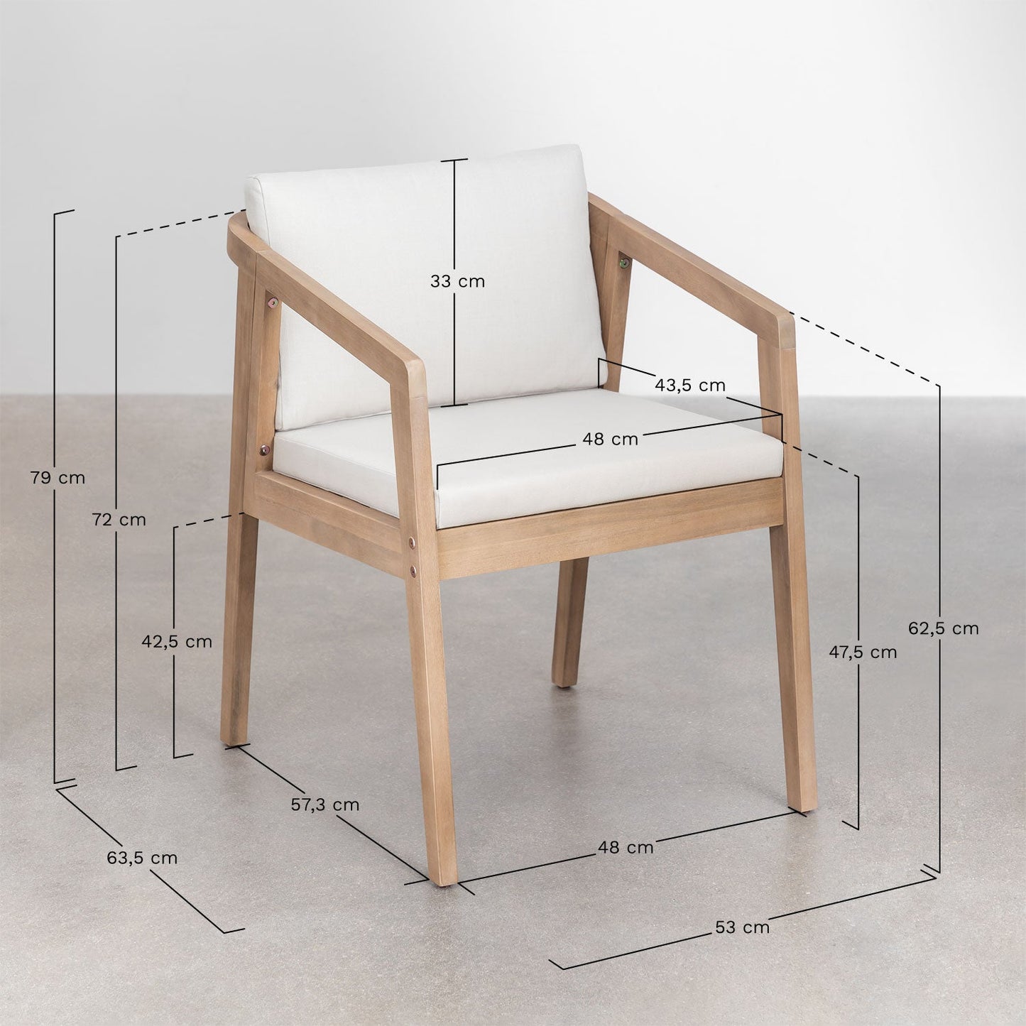 Dining Chair Teak Wood Finish | Woven Garden Chair Teak Wood Finish | Woven Dining chair | Terrace Chair- Anika by Akway