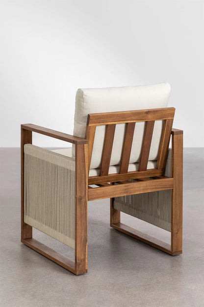 Dining Chair Teak Wood Finish | Woven Garden Chair Teak Wood Finish | Woven Dining chair | Terrace Chair- Advika by Akway