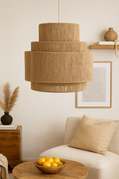Bamboo Hanging lamp for Living Room | Rattan Pendant light | Cane ceiling light - Eenakshi