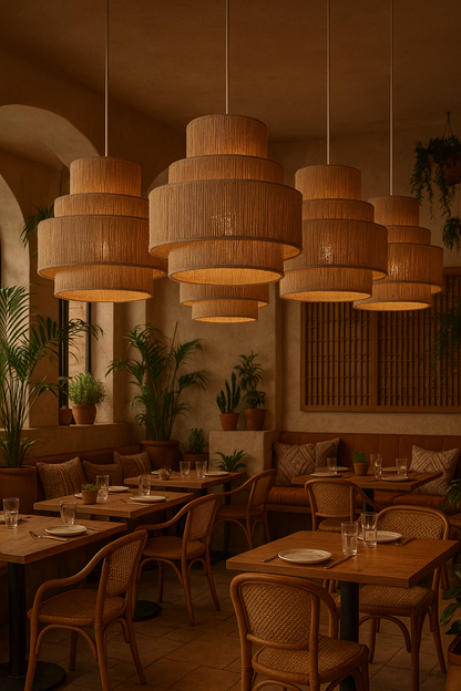 Bamboo Hanging lamp for Living Room | Rattan Pendant light | Cane ceiling light - Eenakshi