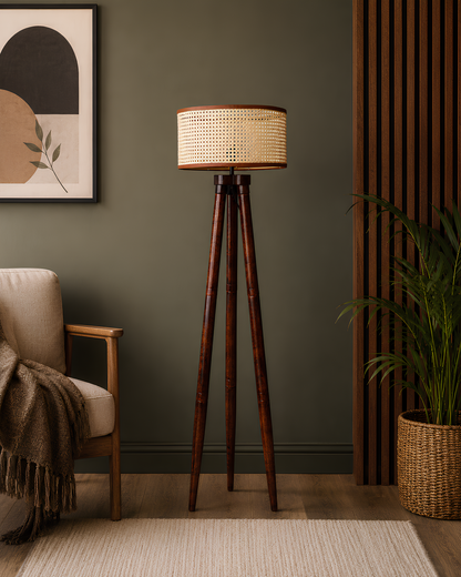 Mango Wood Floor Lamp for Living Room - AMOS by Akway - Home > Floor Lamps