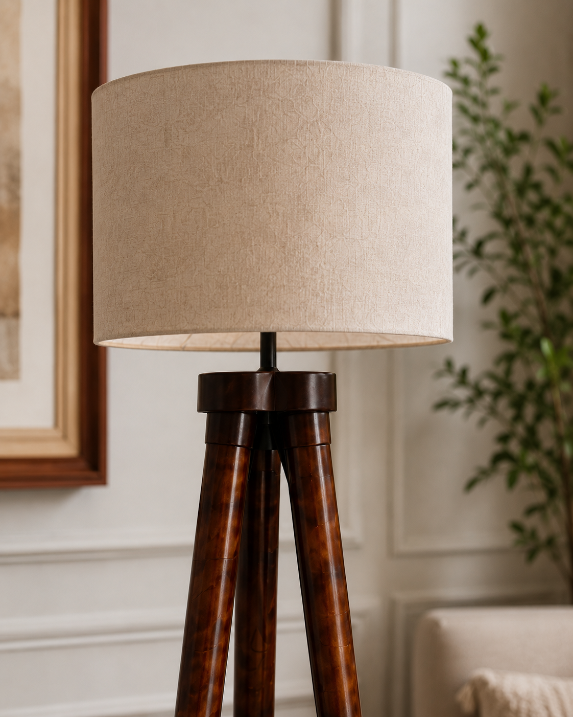 Mango Wood Floor Lamp for Living Room - ARCHER by Akway - Home > Floor Lamps