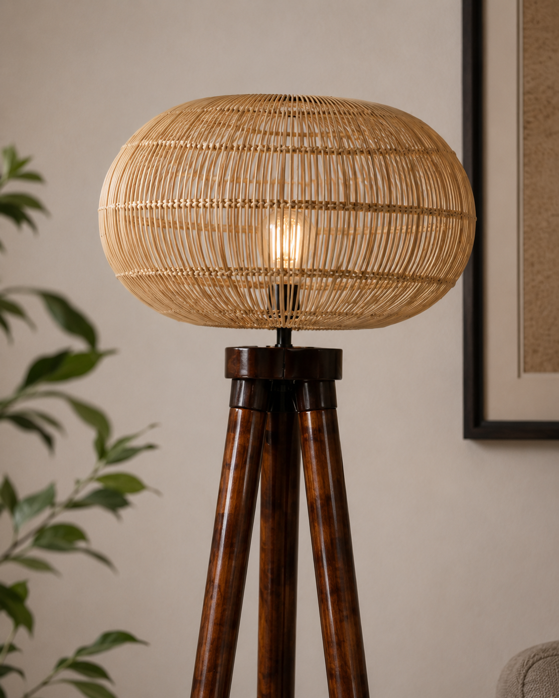 Mango Wood Floor Lamp for Living Room - OAKLEY by Akway - Home > Floor Lamps