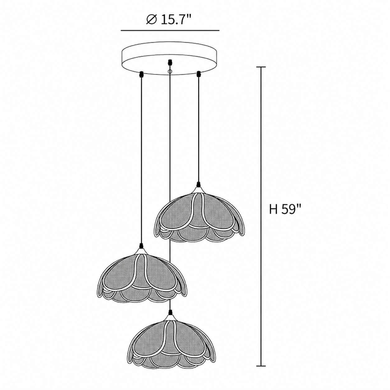 Rattan Hanging  Light for Living Room - GALVIN