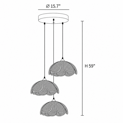 Rattan Hanging  Light for Living Room - GALVIN