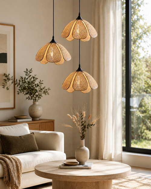 Rattan Hanging  Light for Living Room - GALVIN