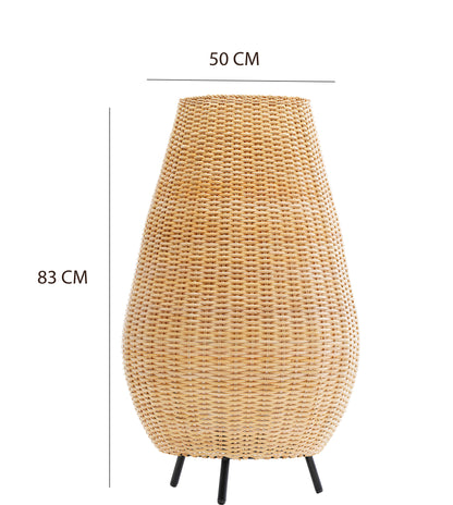 Rattan Floor Lamp | Bamboo Floor Lamp | Cane Floor Lamp -Raina