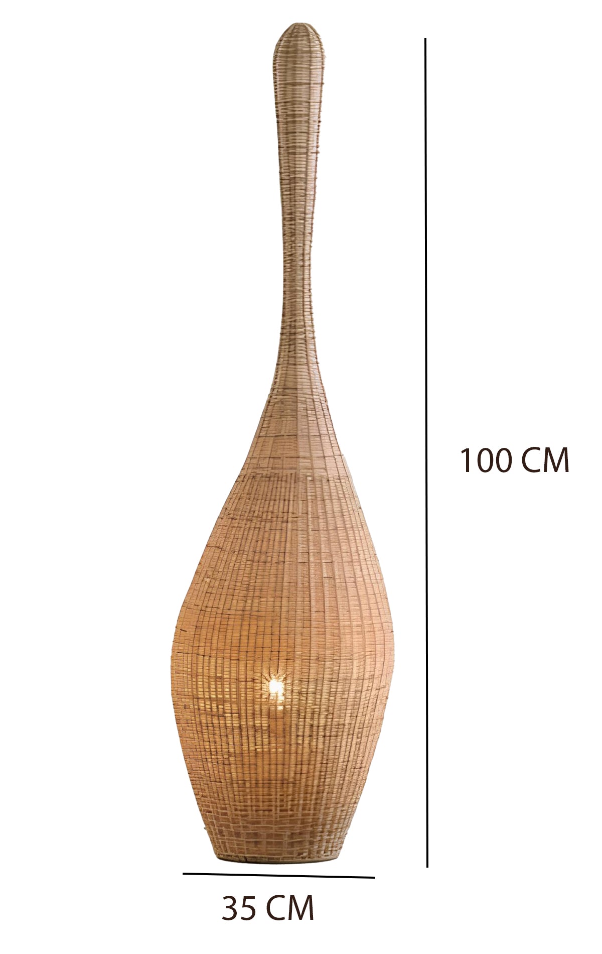 Rattan Floor Lamp | Bamboo Floor Lamp | Cane Floor Lamp - Ujjwal - Set of 1 piece