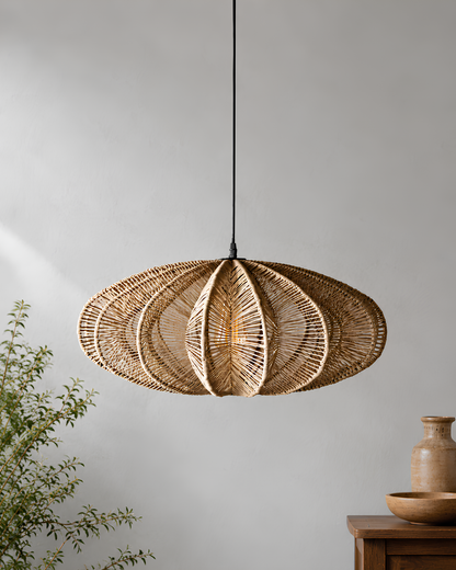 Raffia Pendant Light for Living Room - Clover