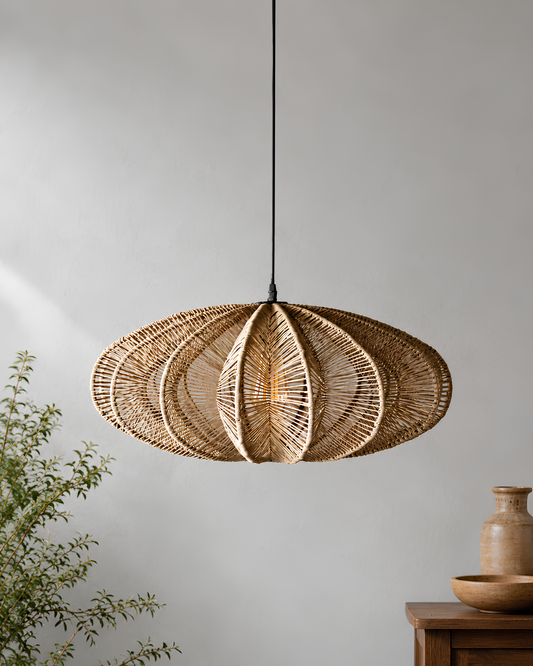 Raffia Pendant Light for Living Room - Clover