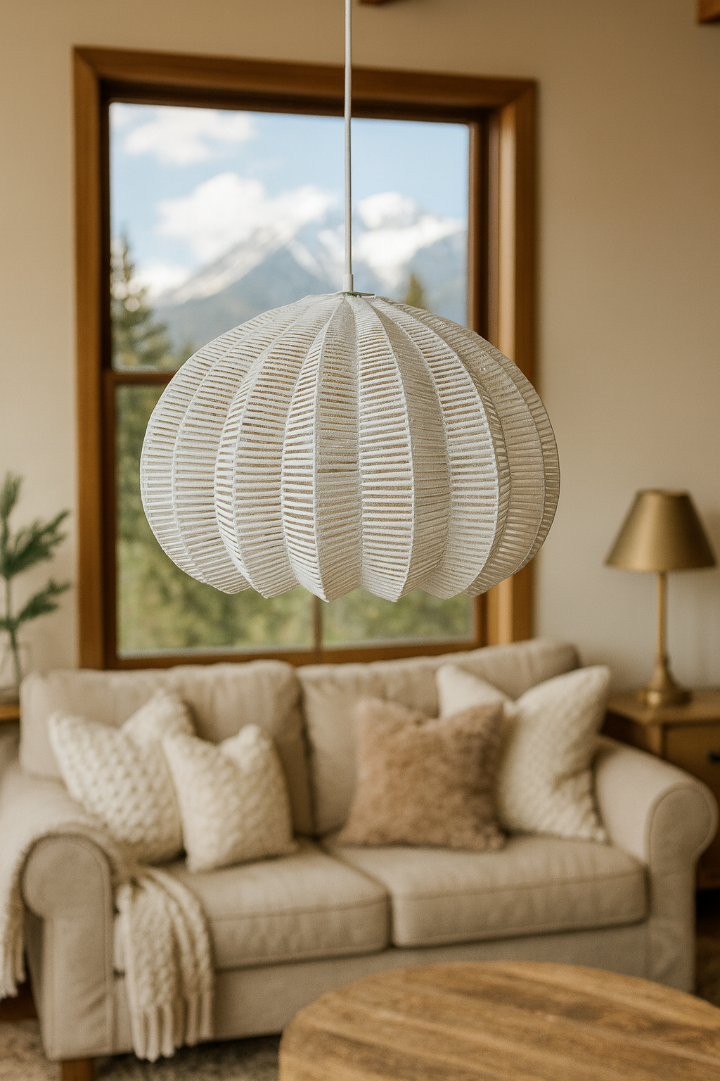 Bamboo Hanging lamp for Living Room | Rattan Pendant light | Cane ceiling light - Hem