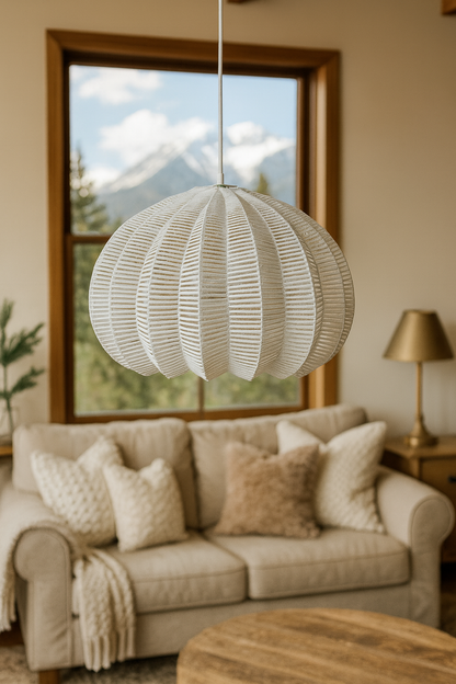 Bamboo Hanging lamp for Living Room | Rattan Pendant light | Cane ceiling light - Hem