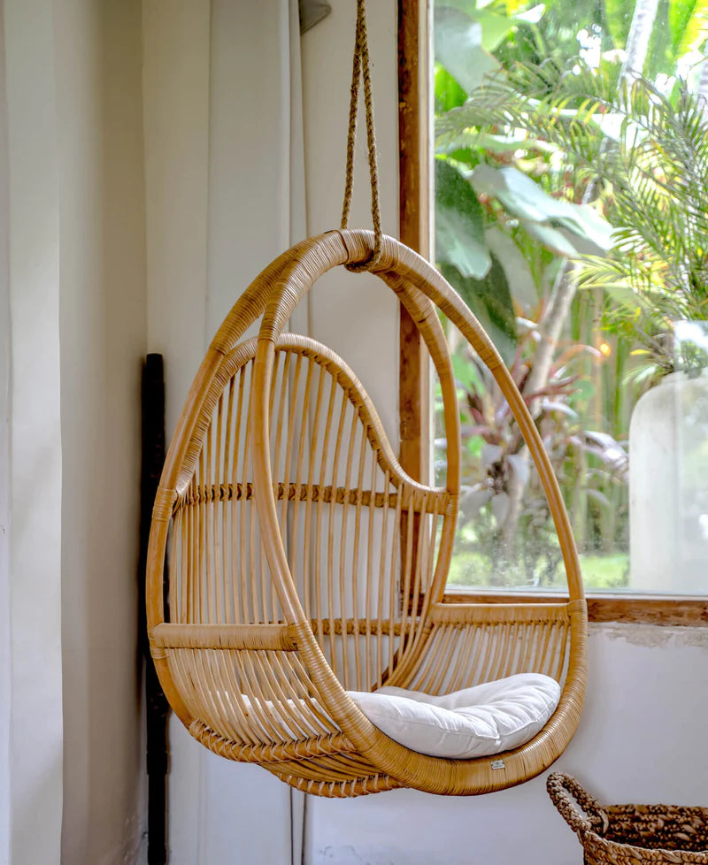 Bamboo Swing Chair for Patio Balcony Rattan Hanging Chair Anala Akway