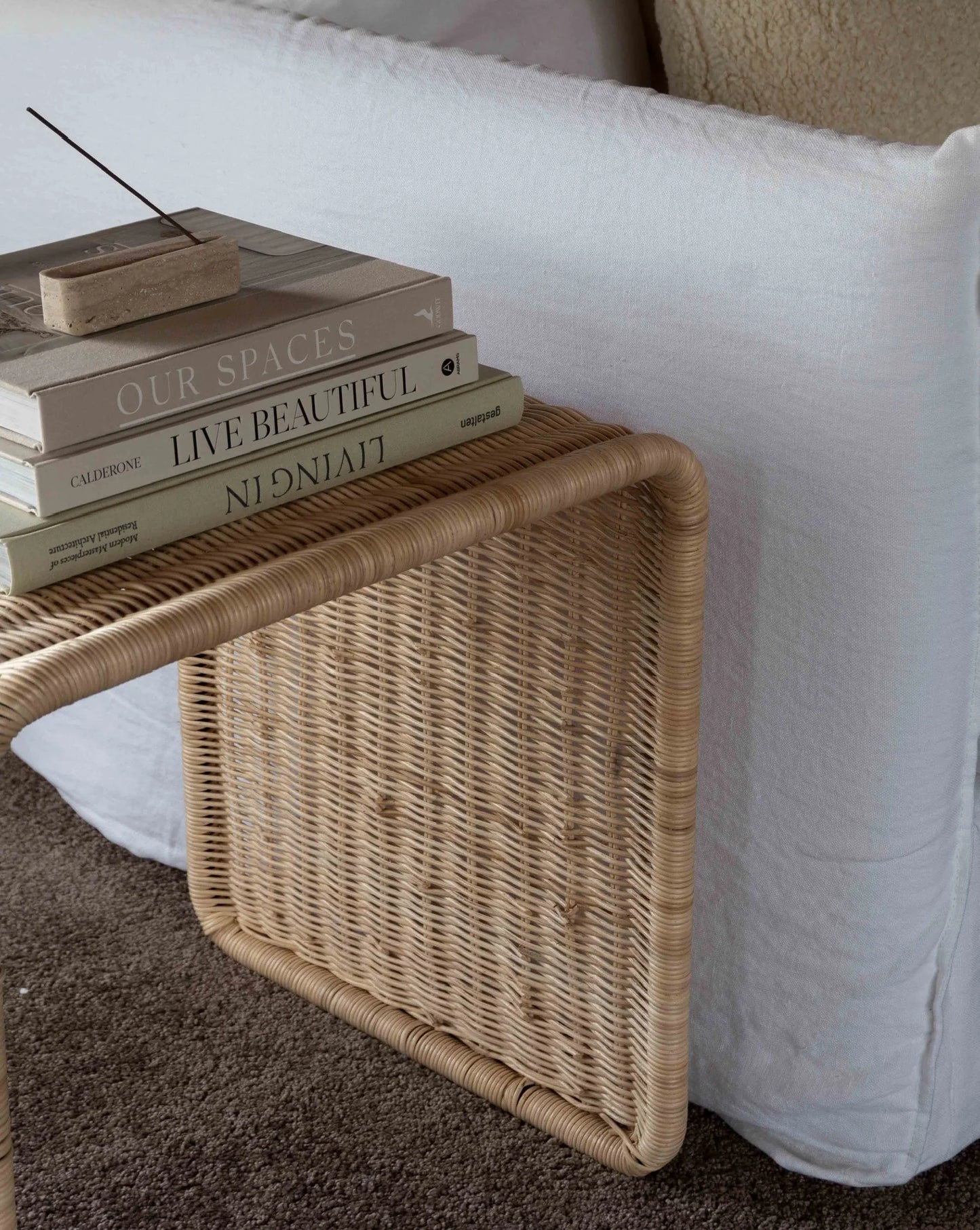 Rattan Bedside Table | Cane Side table | Bamboo table - Ishana - Akway