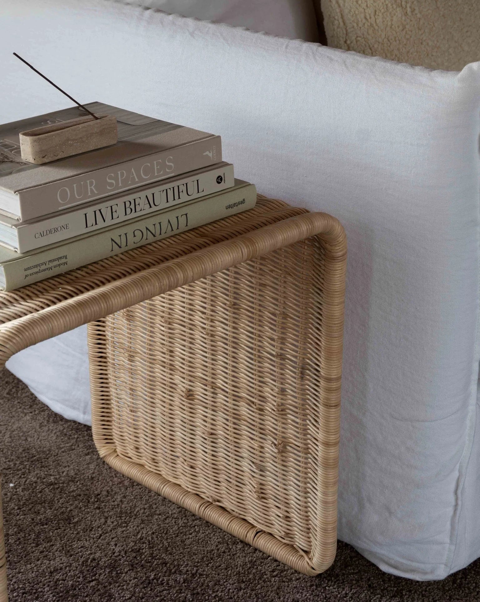 Rattan Bedside Table | Cane Side table | Bamboo table - Ishana - Akway