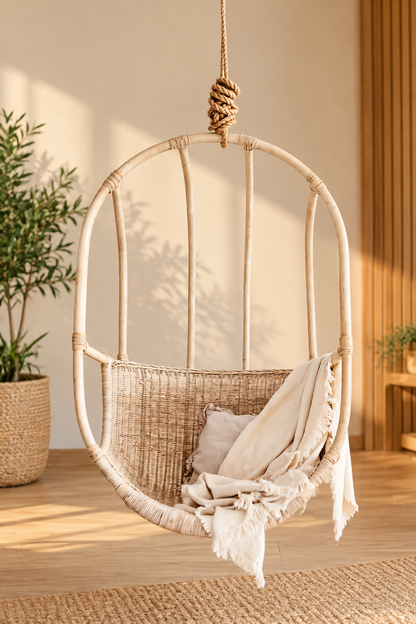 Bamboo Swing Chairs for Outdoor | Cane Swing Chairs - Ishana by Akway - Furniture > Swing Chairs