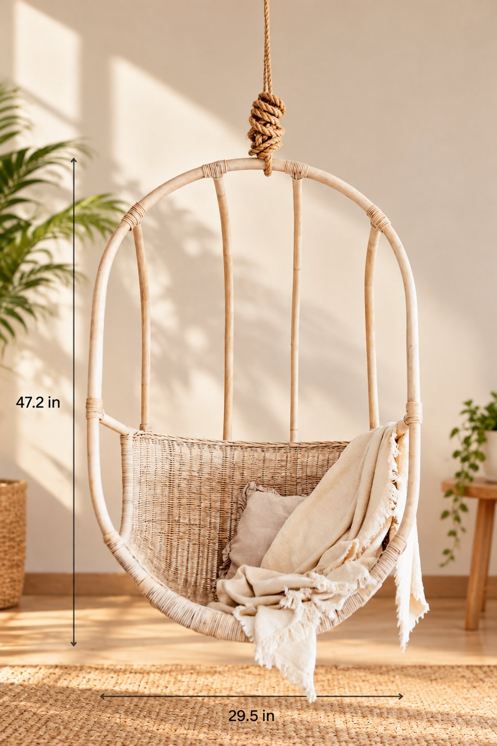 Bamboo Swing Chairs for Outdoor | Cane Swing Chairs - Ishana by Akway - Furniture > Swing Chairs