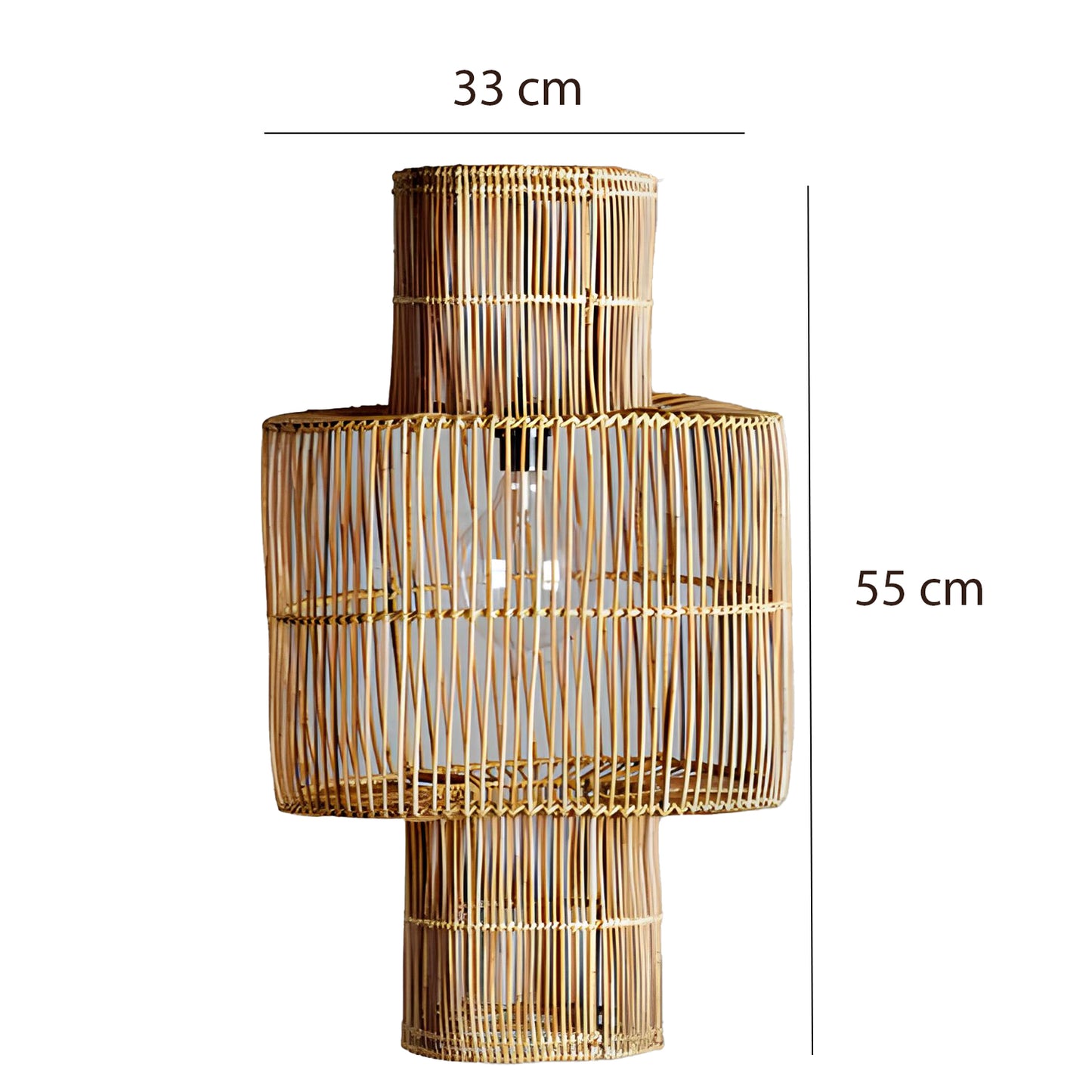 Bamboo Hanging lamp for Living Room | Rattan Pendant light | Cane ceiling light - Jash