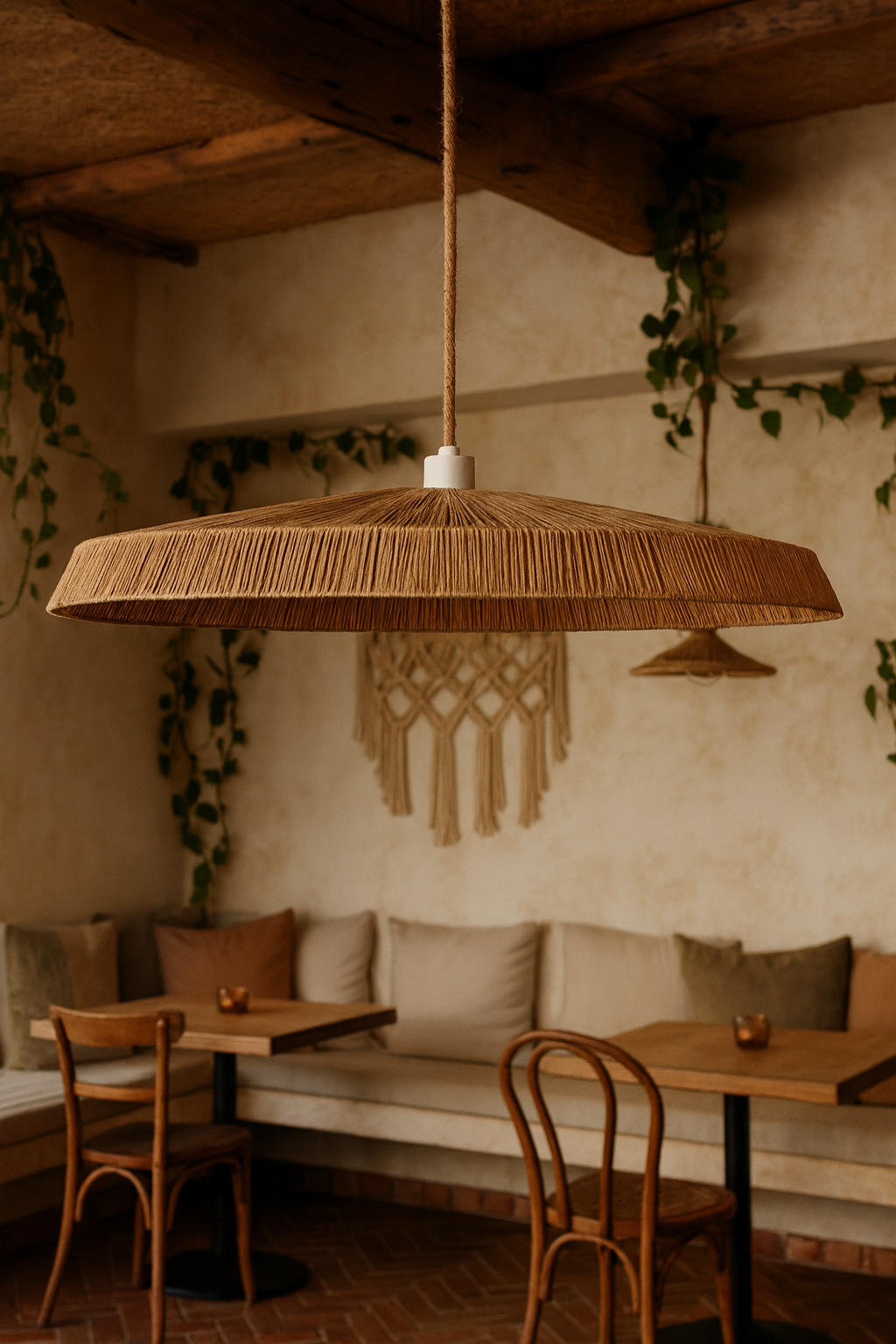 Bamboo Hanging lamp for Living Room | Rattan Pendant light | Cane ceiling light - Kaia by Akway - Image 1