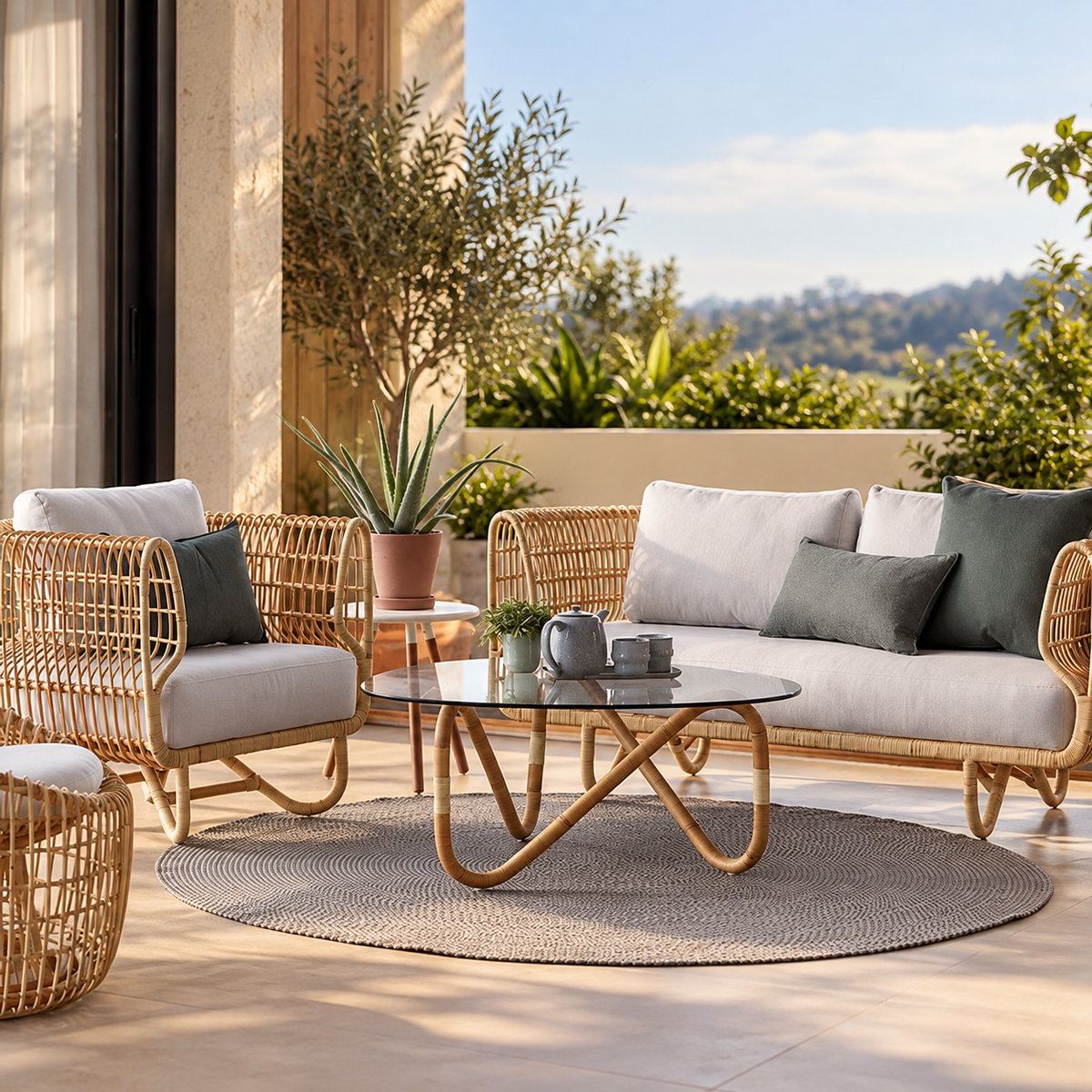 Cane Chairs for Lounge | Bamboo Chairs for Living Room - Kashvi by Akway - Furniture > Chairs