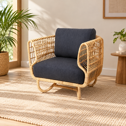 Cane Chairs for Lounge | Bamboo Chairs for Living Room - Kashvi by Akway - Furniture > Chairs