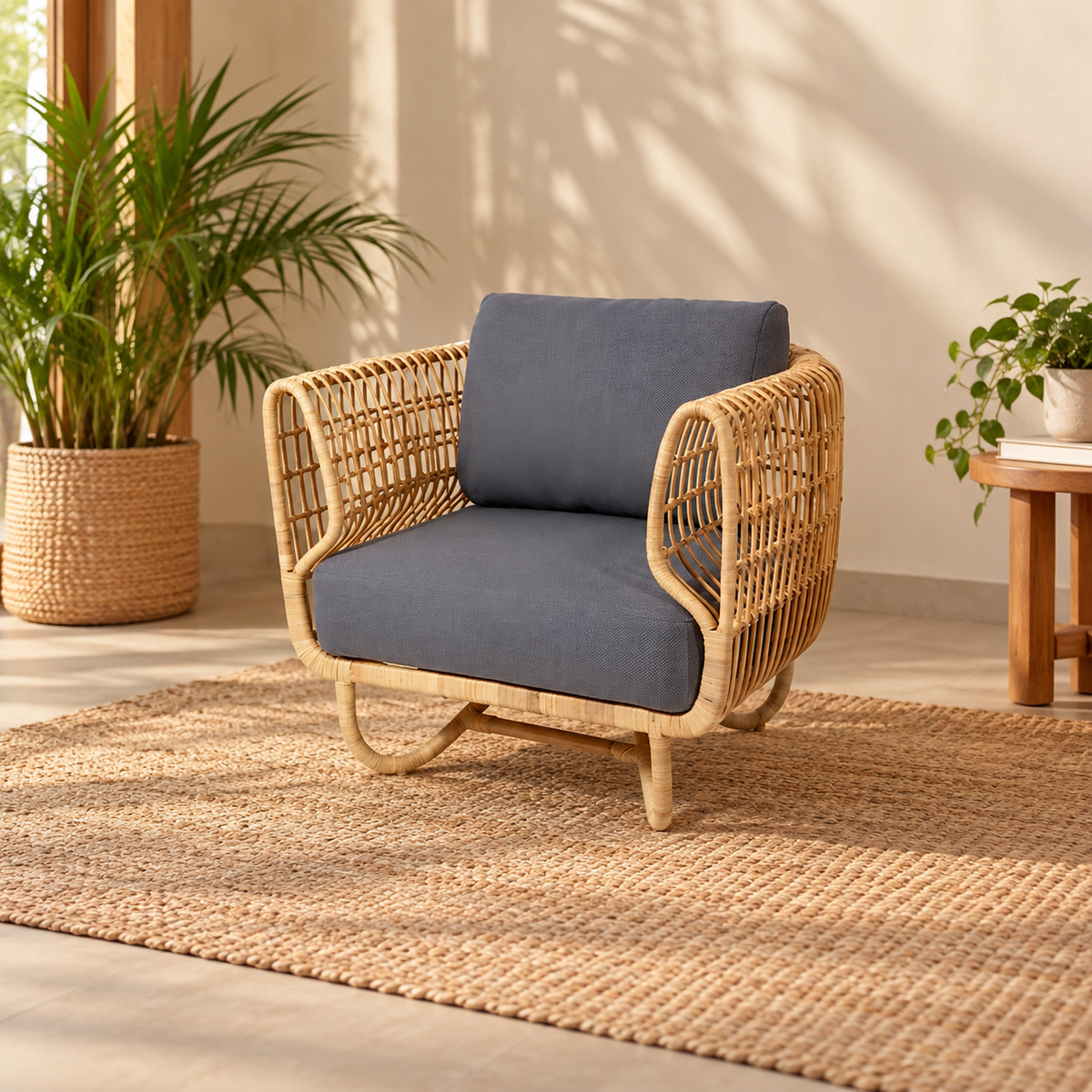 Cane Chairs for Lounge | Bamboo Chairs for Living Room - Kashvi by Akway - Furniture > Chairs
