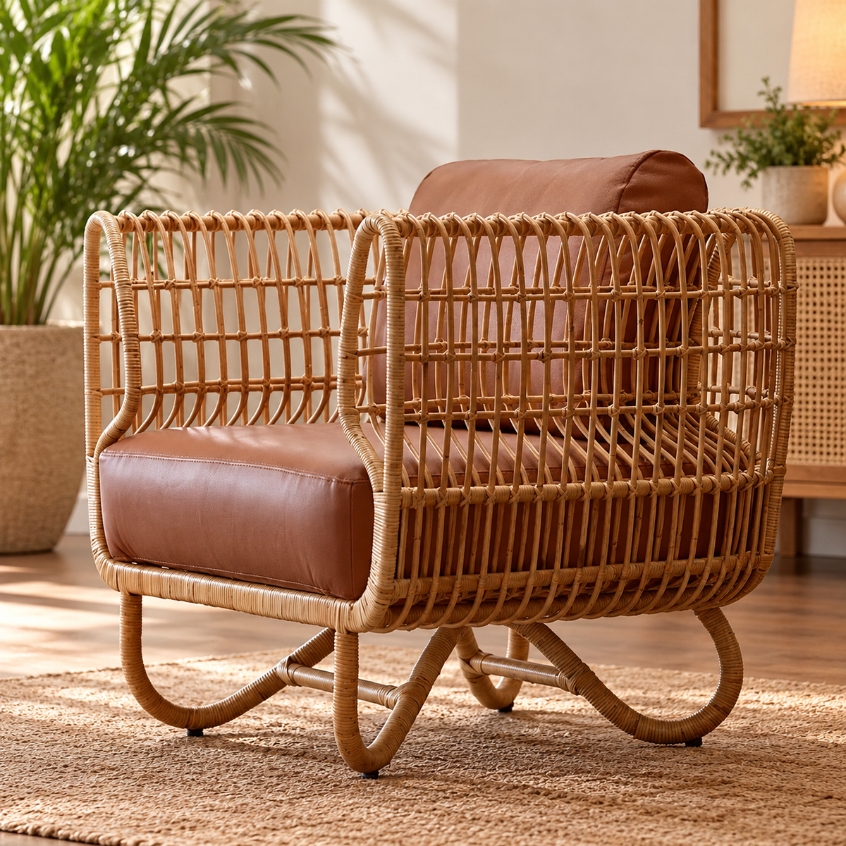 Cane Chairs for Lounge | Bamboo Chairs for Living Room - Kashvi by Akway - Furniture > Chairs