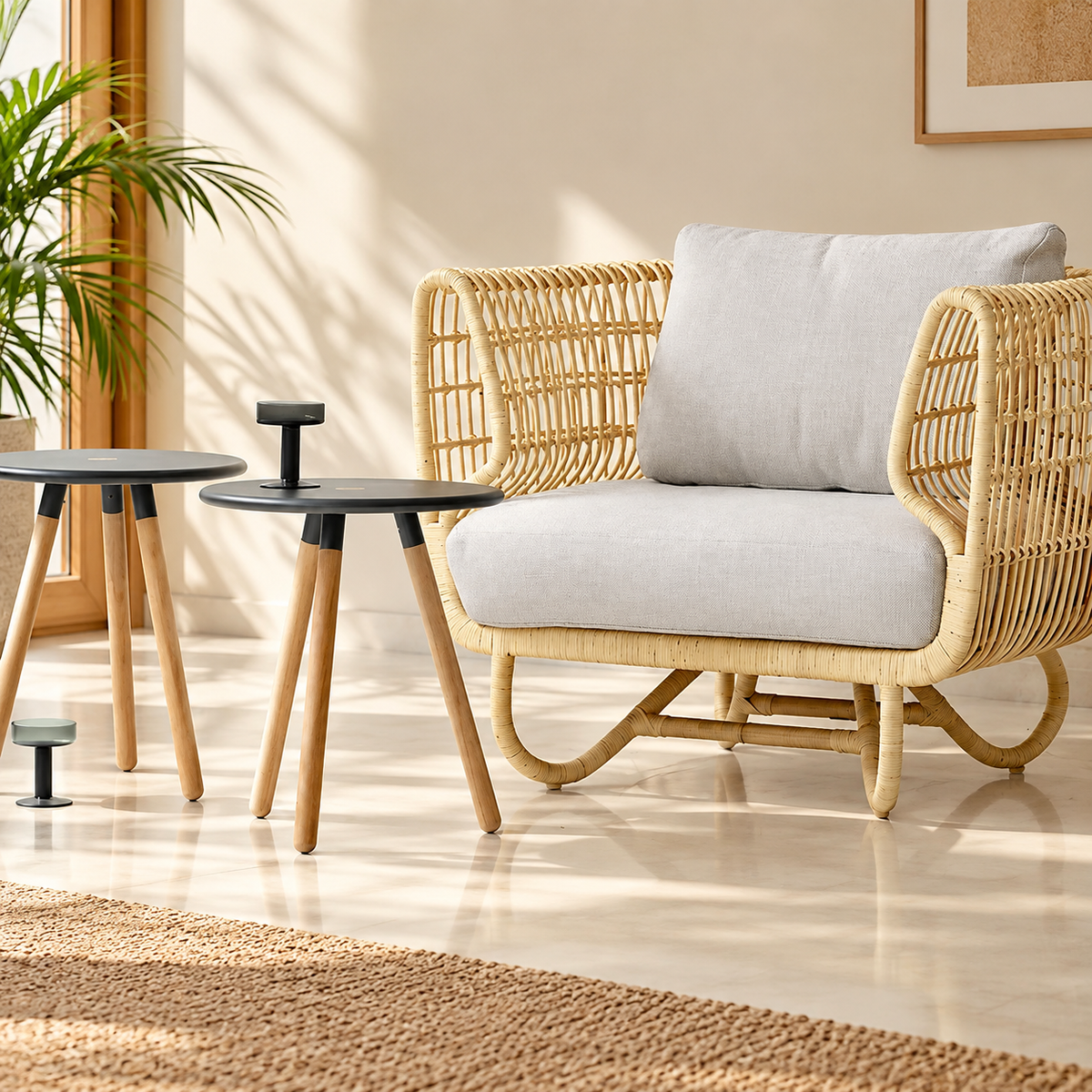 Cane Chairs for Lounge | Bamboo Chairs for Living Room - Kashvi by Akway - Furniture > Chairs