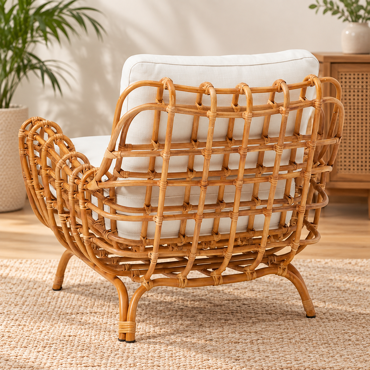 Cane Chairs for Lounge | Bamboo Chairs for Living Room - Kimaya by Akway - Furniture > Chairs