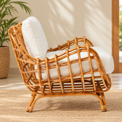 Cane Chairs for Lounge | Bamboo Chairs for Living Room - Kimaya by Akway - Furniture > Chairs