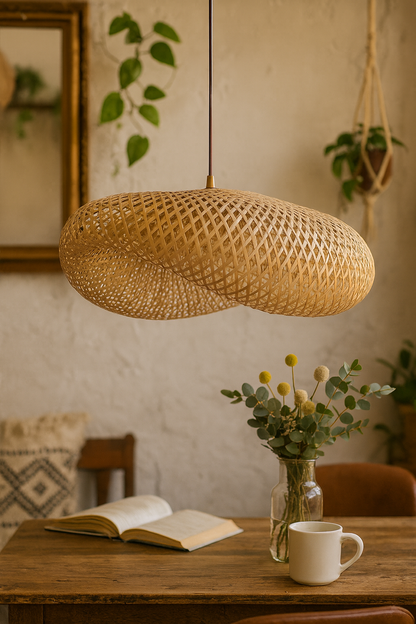 Bamboo Hanging lamp for Living Room | Rattan Pendant light | Cane ceiling light - Krisha by Akway - Image 4
