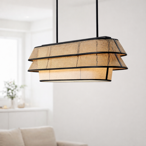 Bamboo Pendant Light for Living Room | Handmade Pendant Light - FLETCHER