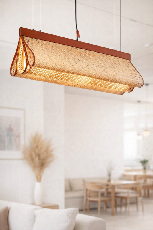 Rattan Hanging lamp for Living Room | Cane Pendant light | Wicker ceiling light - Devin by Akway - Image 1