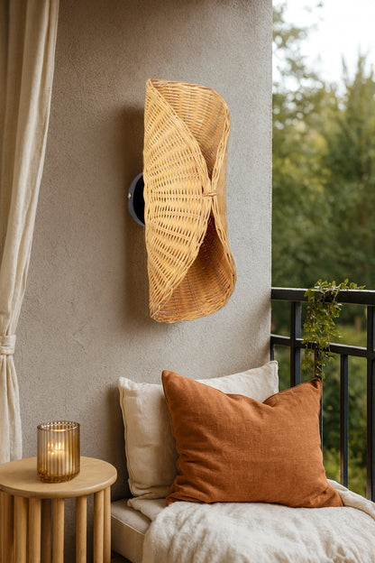 Rattan Wall Lamp For Living Room | Rattan Wall Light - Lavanya by Akway - Image 3
