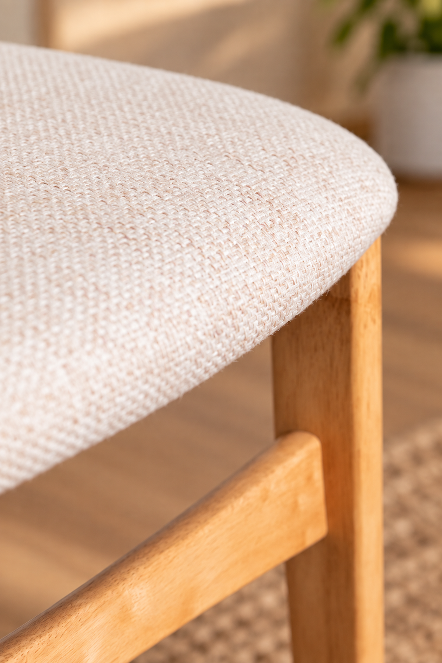 Rattan Dining Chair Teak Wood Finish - Leivel