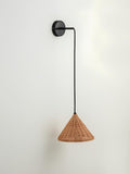 Cane Wall Lamp for Dining Room | Wicker Wall Sconce - Mahika