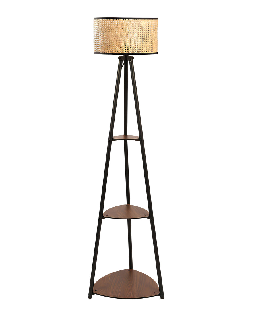 Bamboo Tripod Floor Lamp | Living Room Cane Floor Lamp | Home Rattan for Living Room | Standing Lamp Wooden Floor Standing...