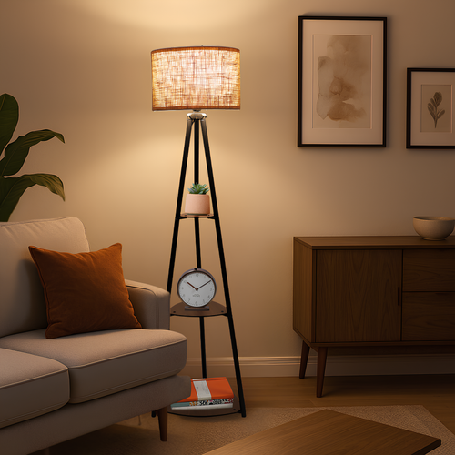 Mango Wood Floor Lamp for Study Room - Maisha
