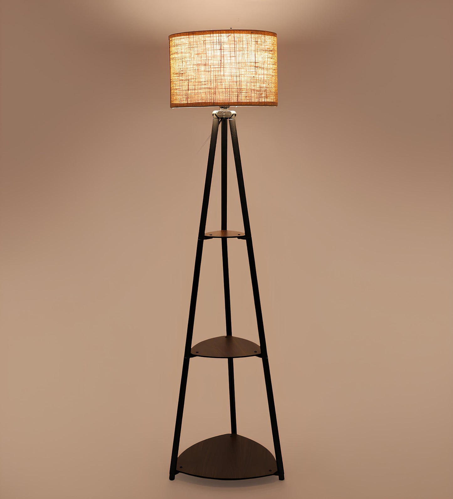 Bamboo Tripod Floor Lamp | Living Room Cane Floor Lamp | Home Rattan for Living Room | Standing Lamp Wooden Floor Standing...