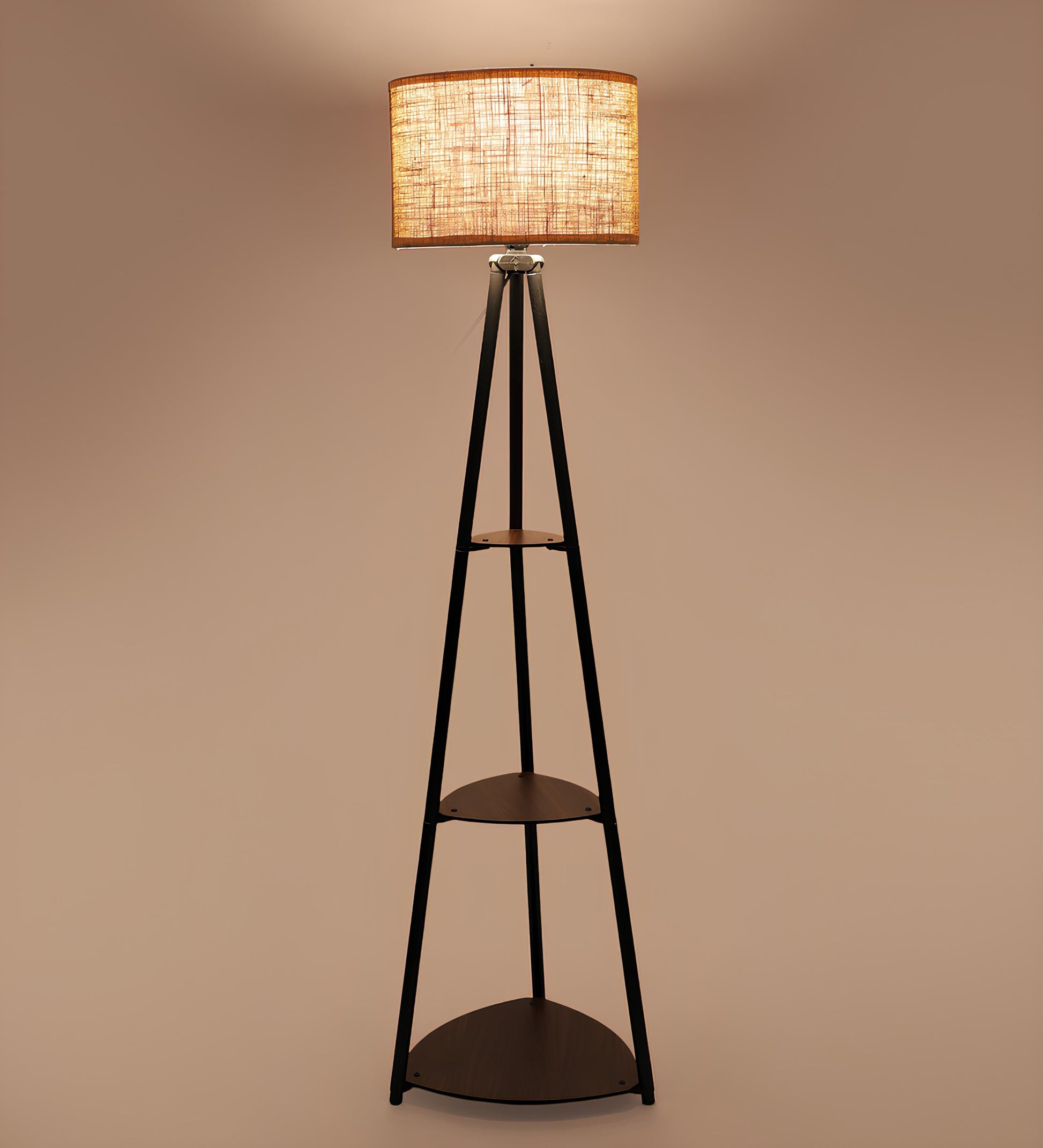Bamboo Tripod Floor Lamp | Living Room Cane Floor Lamp | Home Rattan for Living Room | Standing Lamp Wooden Floor Standing...