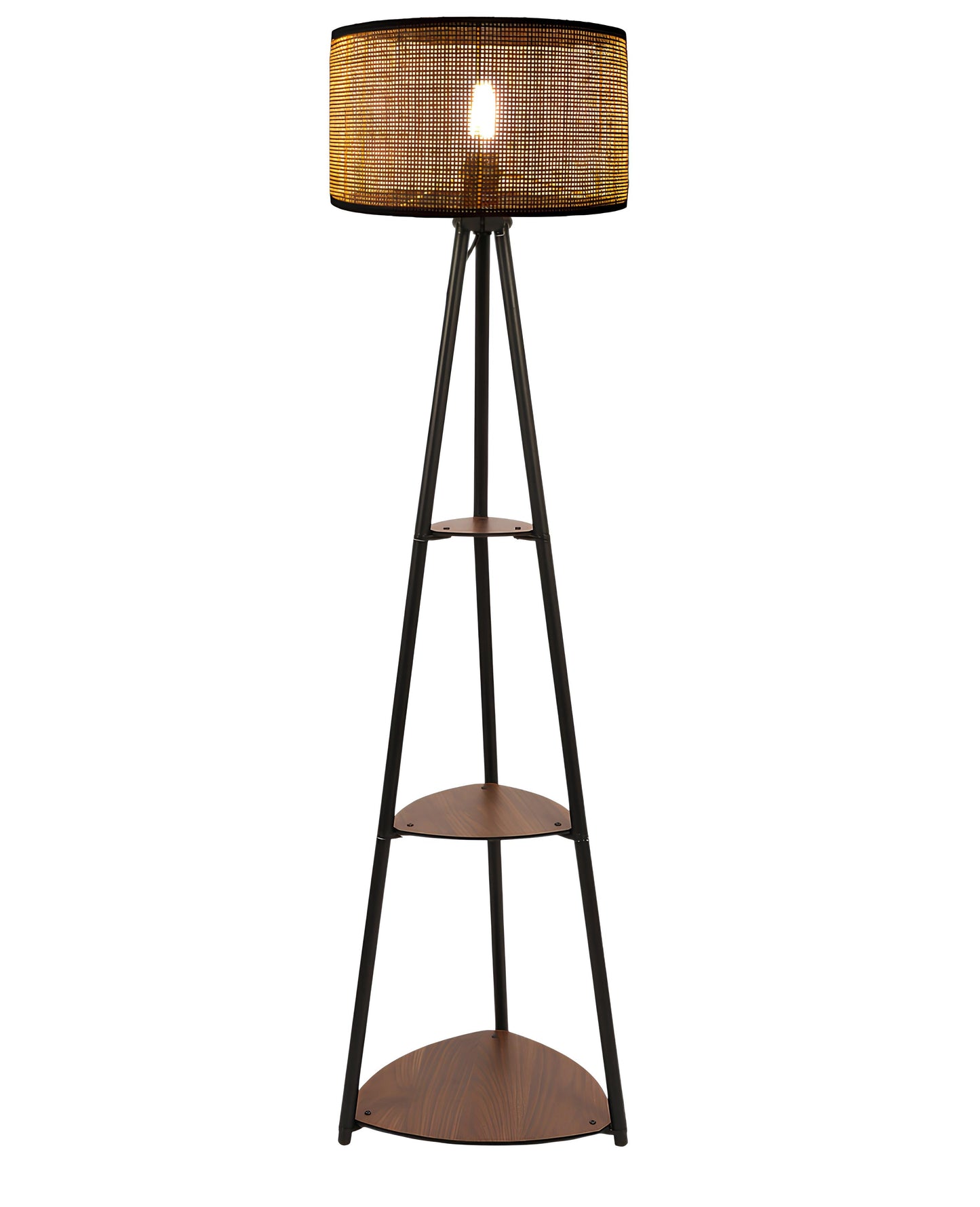 Bamboo Tripod Floor Lamp | Living Room Cane Floor Lamp | Home Rattan for Living Room | Standing Lamp Wooden Floor Standing...