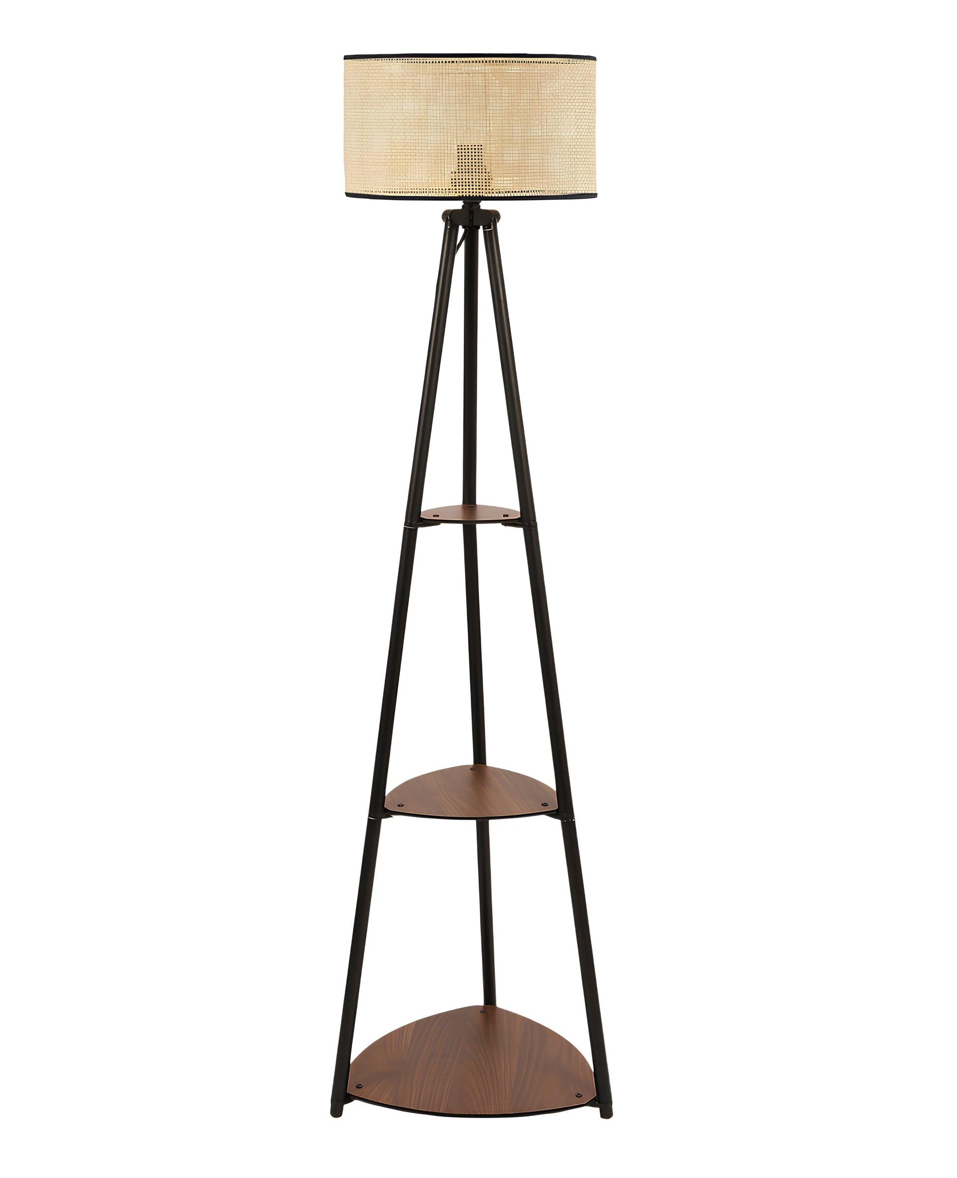 Bamboo Tripod Floor Lamp | Living Room Cane Floor Lamp | Home Rattan for Living Room | Standing Lamp Wooden Floor Standing...