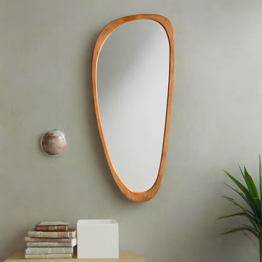 Bamboo Wall Mirror for living room | Cane Wall Mirror | Rattan Mirror - Ames