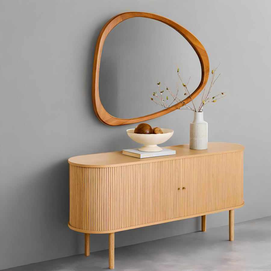Bamboo Wall Mirror for living room | Cane Wall Mirror | Rattan Mirror - Rviavya - Akway Uncategorized (Image 3)