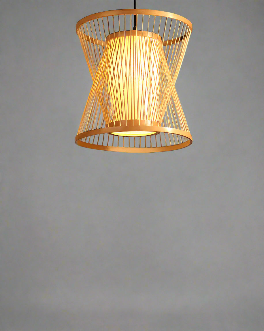 Rattan Hanging lamp for Living Room | Cane Pendant light | Wicker ceiling light - Cadley