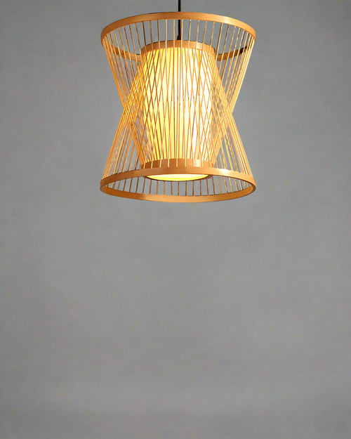 Wicker Hanging Light for Drawing Room | Rattan Pendant Lamp - Cadley