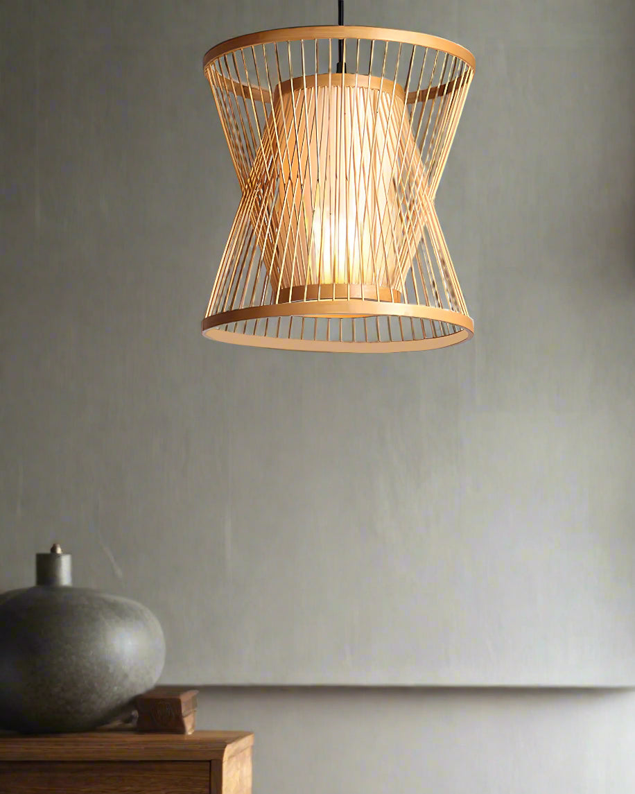Rattan Hanging lamp for Living Room | Cane Pendant light | Wicker ceiling light - Cadley