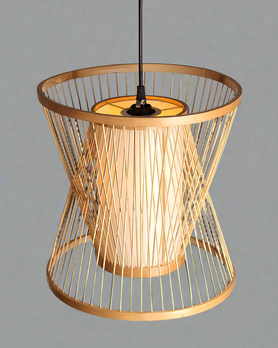 Rattan Hanging lamp for Living Room | Cane Pendant light | Wicker ceiling light - Cadley