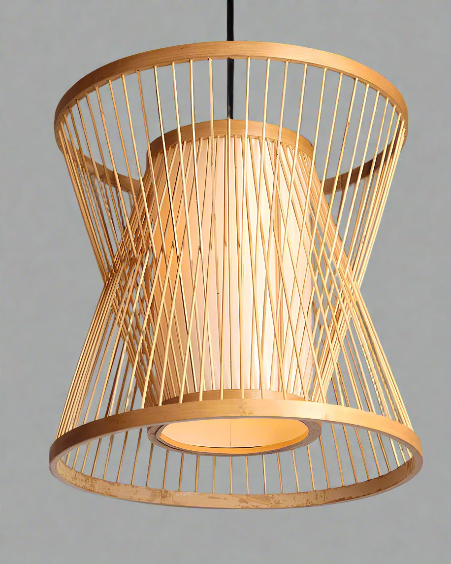 Rattan Hanging lamp for Living Room | Cane Pendant light | Wicker ceiling light - Cadley