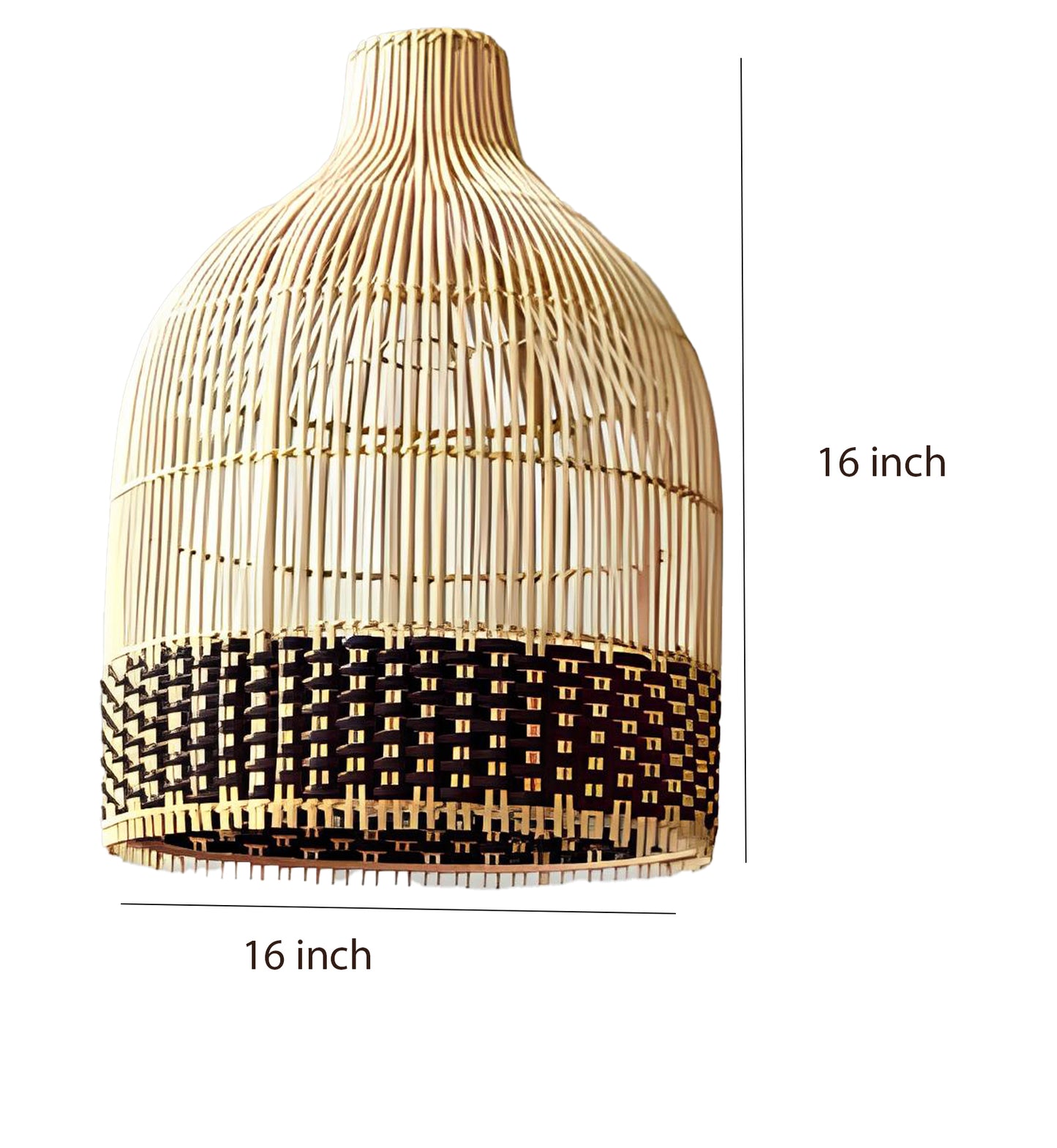 Bamboo Hanging lamp for Living Room | Rattan Pendant light | Cane ceiling light - Nimit